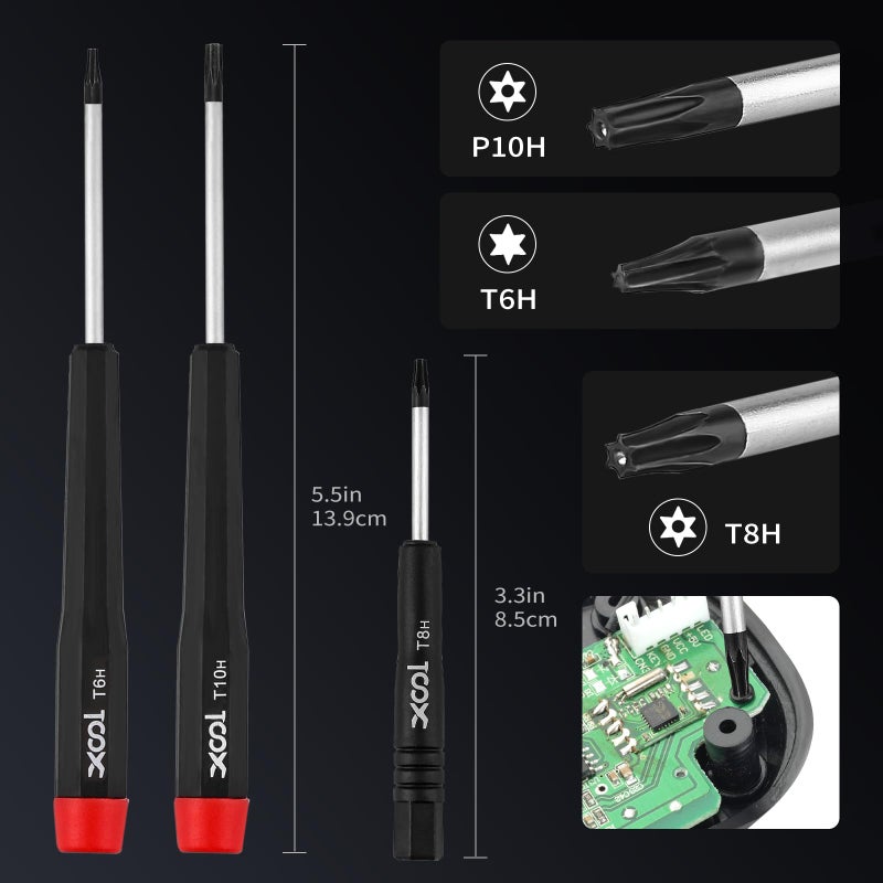 XOOL 17-in-1 Gamebit & Tri-Wing Screwdriver Repair Tool Kit, Compatible with Nintendo Switch & Joy-Con, Game Boy, NES SNES, Wii DS GBA, 3.8mm & 4.5mm Gamebit, for Xbox & PlayStation Consoles - Image 5